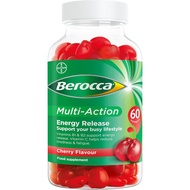 Berocca Multi-Action Multivitamin Gummies - Including Vitamin D, C, A, B-Complex (B1, B2, B3, B6, B7
