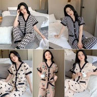 Claribelzi M-4XL Plus Size lady pajamas women Silk short sleepwear pyjamas Set Baju Tidur Perempuan baju tidur wanita murah nightwear