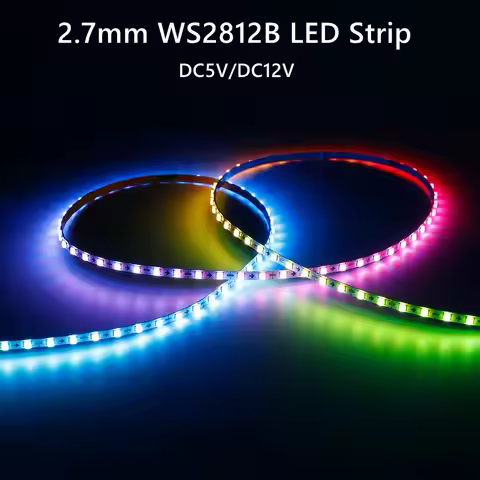 2.7mm WS2812B LED Strip Ultra Narrow White PCB WS2812 2020SMD 160Leds/m individually addressable Sam