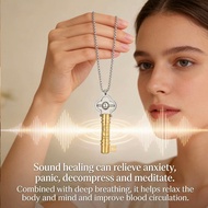 Sound Healing Whistle Necklace - Titanium Steel Geometric Key Pendant - 528Hz/417Hz Anxiety Relief M