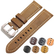 ♙∈✓ 22mm 24mm Vintage Genuine Leather Watch Band Strap Men Women Watchbands Stainless Steel Buckle Accessories