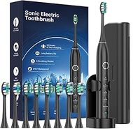 Rtauys S5 Upgraded Sonic Electric Toothbrush for Adults and Kids Ages 12+ with 8 Brush Heads, IPX7 T