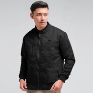 READY ~ JAKET BOMBER BOLAK BALIK MULTIFUNGSI HELIO HITAM - IWEARZULE