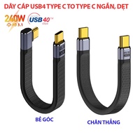 Double-ended USB4 cable Type C to Type C speed 40 Gbps PD charging 240W. short wire 13Cm, flat wire