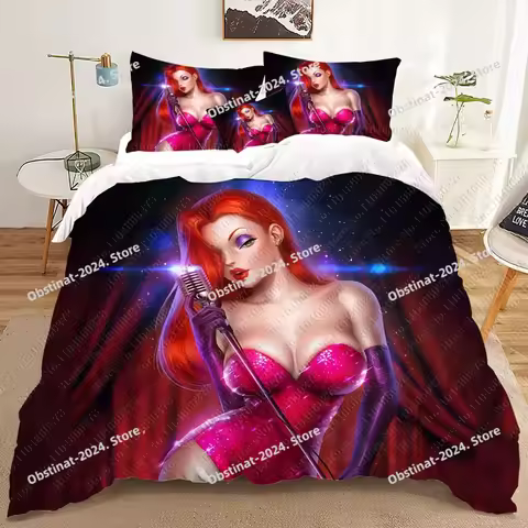 fashion Jessica Rabbit 3D Bedding Sets print duvet cover Adults_ children bed comforter birthday gif
