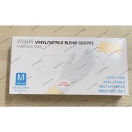 [100pcs] White Vinyl Nitrile Blend Gloves