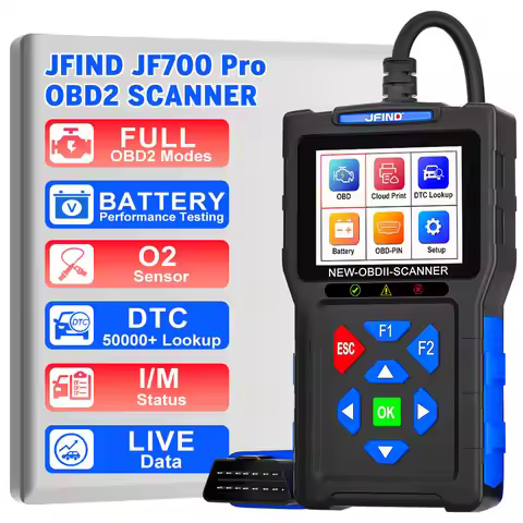 JFIND JF700 OBD2 Diagnostic Scanner Check Engine ECU Fault Code Reader Battery Test O2 sensor DIY Au