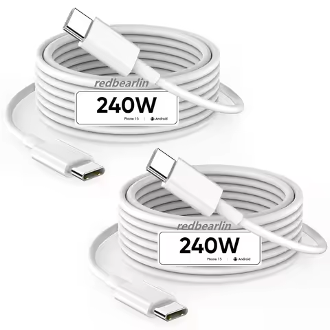 100Pcs 1M 3FT 2M 6FT 240W Super Fast Charging Emark USB C to USB-C PD Type c Cable For Samsung htc l