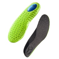 Sports Shock Absorption Insole Green PU Memory Foam Breathable Arch Support Orthopedic Shoes Pad Men