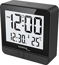 technoline WT375 Small Digital Radio-Controlled Alarm Clock Display with E-Reader Effect Alarm Clock