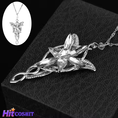 Movie The Lord Arwen Evenstar Necklace Elf Princess Arwen Twilight Star Crystal Pendant Necklaces fo