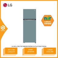 [ NUR@PETRA ] LG 493L Top Freezer Fridge in Clay Mint Finish Multi Air Flow 5 Star GNB452PMFK / GN-B