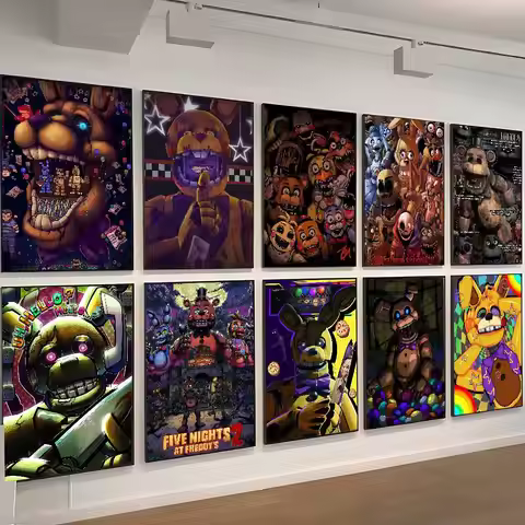 Fnaf F-Five nights At Freddys Good Quality Prints and Posters Vintage Room Bar Cafe Decor Home Decor