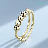 MOCHO Antistress Anxiety Ring Metal Gold Rotate Jewlery Single Coil Women Men Anxiety Ring Toy