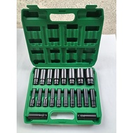 [Free L rod] Black socket set 7.7cm long, size 8-32mm CRV, easy to remove screws