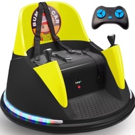 Zupapa 12V Bumper Car for Kids Toddler 1.5-6 Years with Remote Control Bluetooth Music 3 Speeds DIY 
