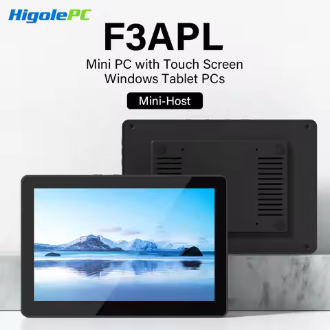 Higole F3APL 8'' Fanless Mini PC Intel J3455 Windows 10 WiFi5 4GB 64GB 2340mAh with Screen 4K Laptop