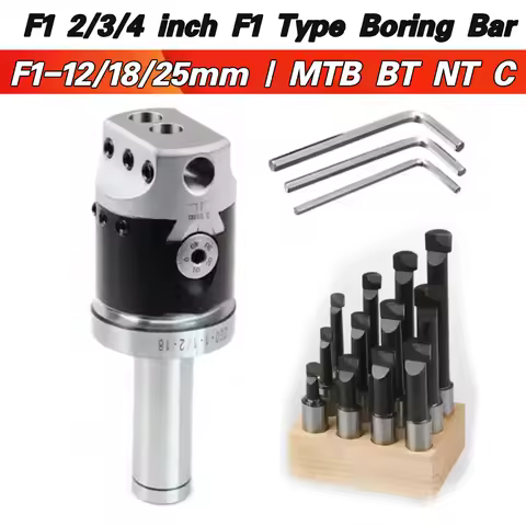 F1 2/3/4 inch 50/75/100mm F1 Type Boring Head 12/18/25mm Lathe Boring Bar Milling Holder For Milling