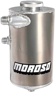 Oil Tank, Dry Sump, 6 qt, 15 in Tall, 7 in Diameter, 16 AN Male Inlet, Aluminum, Natural, Each