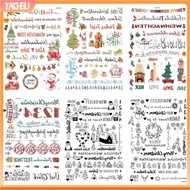 yakhsu|  Candle Decoration Sticker Wedding Gift Ideas Decals 6pcs Christmas Candle Tattoos Diy Stickers Festive Self-adhesive Decals with Rich Patterns for Easy for Southeast