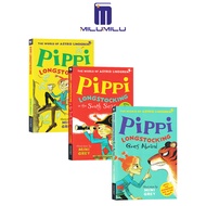 Pippi Longstocking สามเล่มแพ็คปกอ่อนโดยหนังสือภาษาอังกฤษดั้งเดิมสีเทามินิ