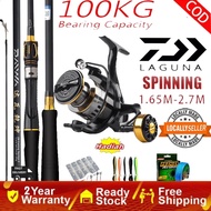2026 NEW DAIWA Rod Fishing Set Reel Pancing Set Spinning Rod Joran Pancing 1 Set Reel Spinning Surf