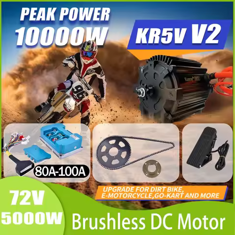 Peak Power 10000W KR5V Razor Motor Dirt Bike Conversion Kits DC Engine 72V 5000W High Torque Electri