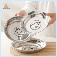 316 Food Grade Bear Pattern Stainless Steel Plate, Rust-Resistant Stainless Steel Baby Bowl
