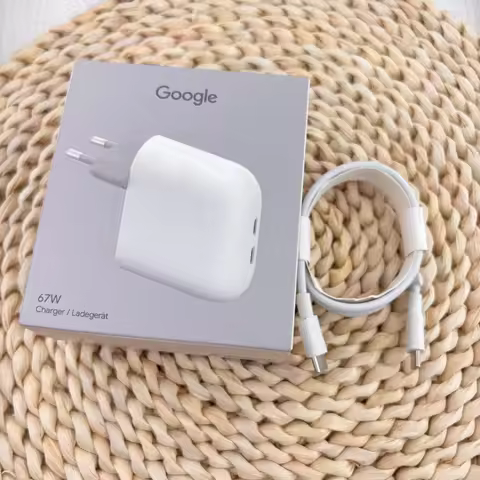 67W Google Flex Dual USB-C Fast Charger PD 3.2 PPS Wall Charger Power Adapter & 1M PD Cable for Pixe