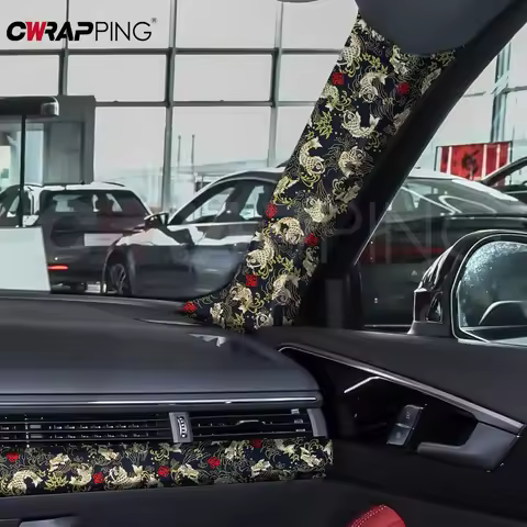 Car Interior Self-adhesive Cloth Adhesive Embroidery Sticker Interior Modification ABC Column for Fu