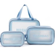 全城熱賣 - pu透明化妝包ins風旅行便攜手提防水洗漱包磨砂化妝品洗浴收納包(平行進口)