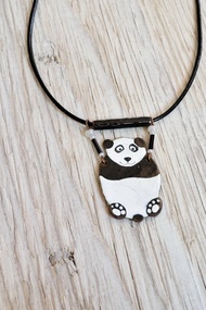 Panda, Jewelry, Panda Jewelry, Panda Necklace, Enamel Necklace, Enamel Pendant, Boho Necklace, Panda