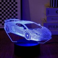 1pc Super Car Shaped 7 Colors Changing Touch 3d Night Light