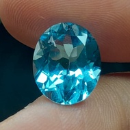 Blue Topaznatural Dim: 12 x 9.8 x 6.5 mm 5.8Ct Oval Cutting Original IRRbiru Code A638