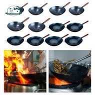 [Garende] Wok Pan Non-Stick Cooking Wok Uncoated Saute Pan Chinese Wok for Fried Bread Cake