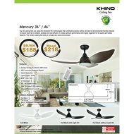 KHIND Mercury 36 / 46 inch DC Ceiling Fan with Tri-color Light Panel (Powerful and silent) 2 Years Warranty