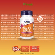 Vitamin Mega D3 D 3 and MK7 5000 IU 180 mcg NOW Contents 60 Capsules + D3 5000IU + K2