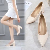 NOBLESSE Korean Pointed Toe Block Heels Office Shoes