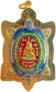 018.Thai Powerful Jewelry Amulet Pendant Turtle Coin LP Liew Amulets Series SUK JAI Wat Rai Tang Thong Lucky Goodluck Trader Powerful Magic, Brass, No Gemstone