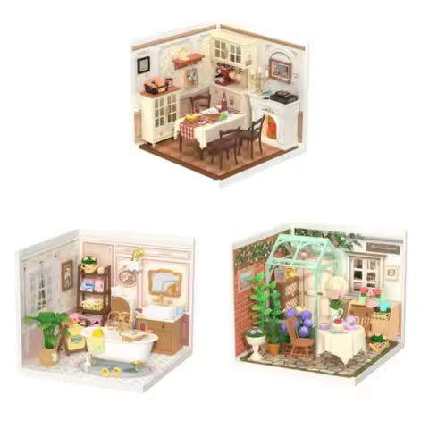 Robotime DIY Miniature Dollhouse Kit with Accessories Model Supply Store Kit with LED to Build Decen
