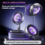 F1 Folding Fan Air Circulating Fan Desk Fan Wall Mountable Led Ambient Light 5 Speed Wireless Rechar