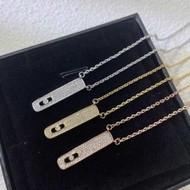 Necklace Full Diamond Rectangular Necklace Single Diamond Sliding Full Diamond Inlaid Pendant Exquis