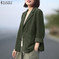 Celmia ZANZEA Korean Style Women's Blazer Casual Commute Long Sleeve Buttons Down Corduroy Winter Jackets Coat #10