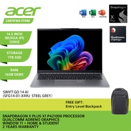 ACER Swift Go 14 AI SFG14-01-X49U Laptop - 14.5" WUXGA IPS 120HZ/Snapdragon X Plus/16GB DDR5/1TB SSD