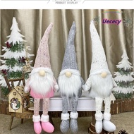 UECECY Christmas Gnome Plush Doll, White Grey Pink Soft Gnome Doll Ornament,  Non Woven Fabric Facel
