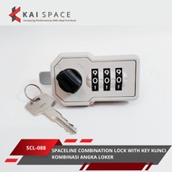 SPACELINE COMBINATION LOCK WITH KEY LOKER NUMBER COMBINATION KEY