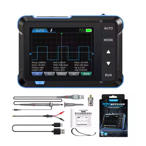 FNIRSI DSO153 Portable Digital Oscilloscope Signal Generator 2-IN-1 Bandwidth 1MHz Sampling Rate 5MS