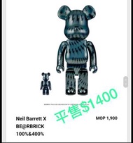 全新-Neil Barrett X BE@RBRICK 100%400%