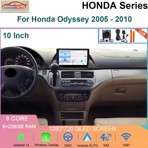 8+256GB For Honda Odyssey 2005 - 2010 Car Radio Multimedia Video Player Navigation stereo GPS Androi