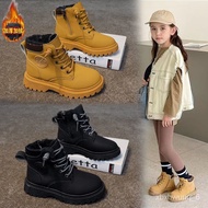 KY-DBoy Worker Boots Dr. Martens Boots Fleece-lined2023New Children's Cotton Boots Leather Boots Girls' Single-Layer Boo